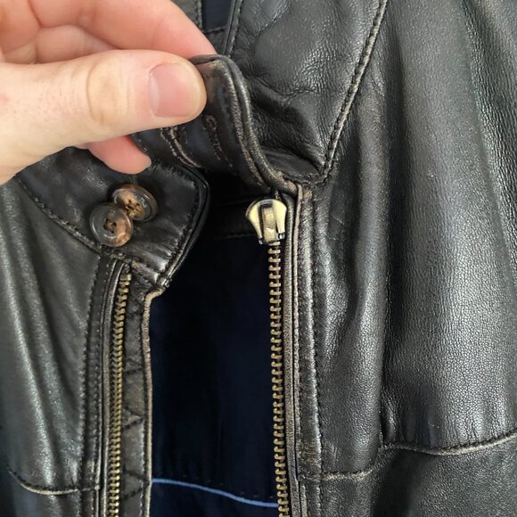 Dark Brown Leather Jacket - Massimo Dutti - Picture 10 of 15